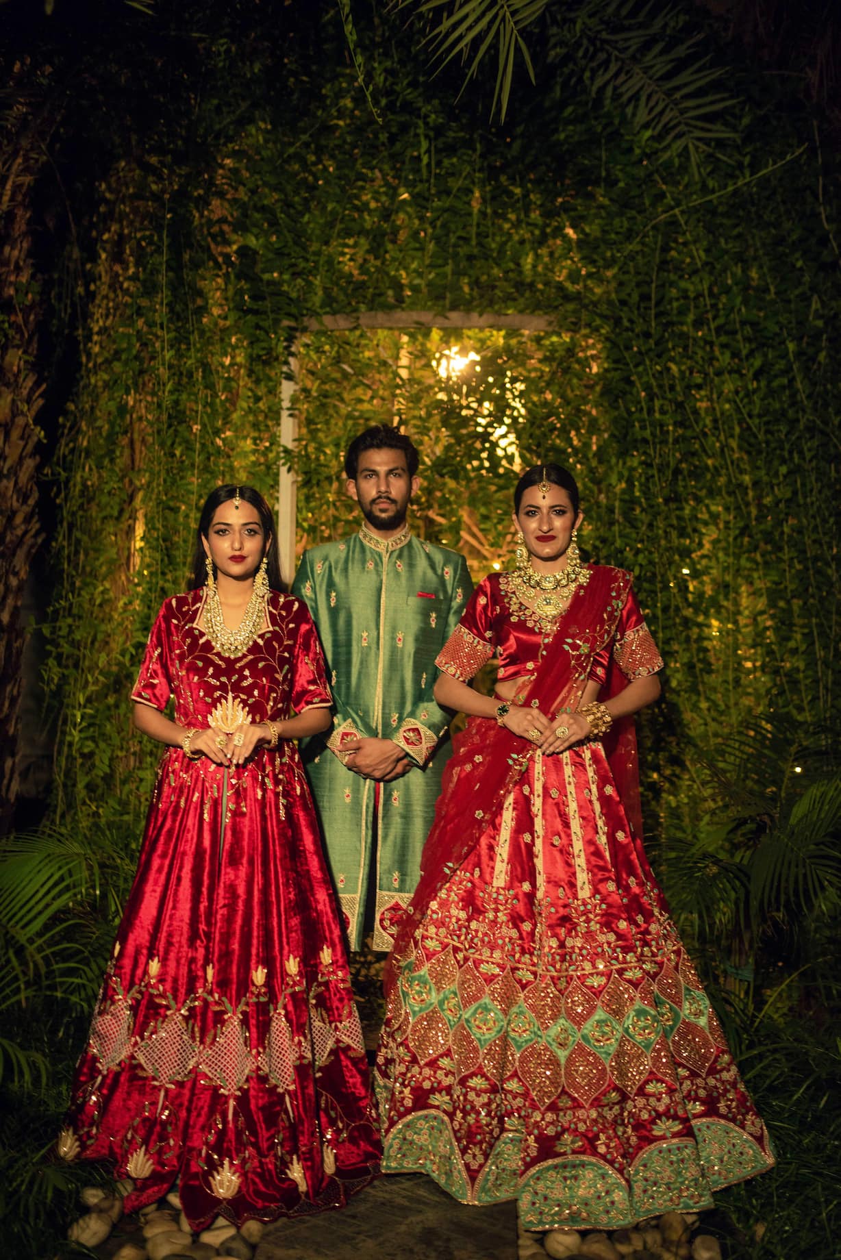 Ghaghara Adorned With Zardozi, Sequins, Resham, Moti And Cut pipe Work