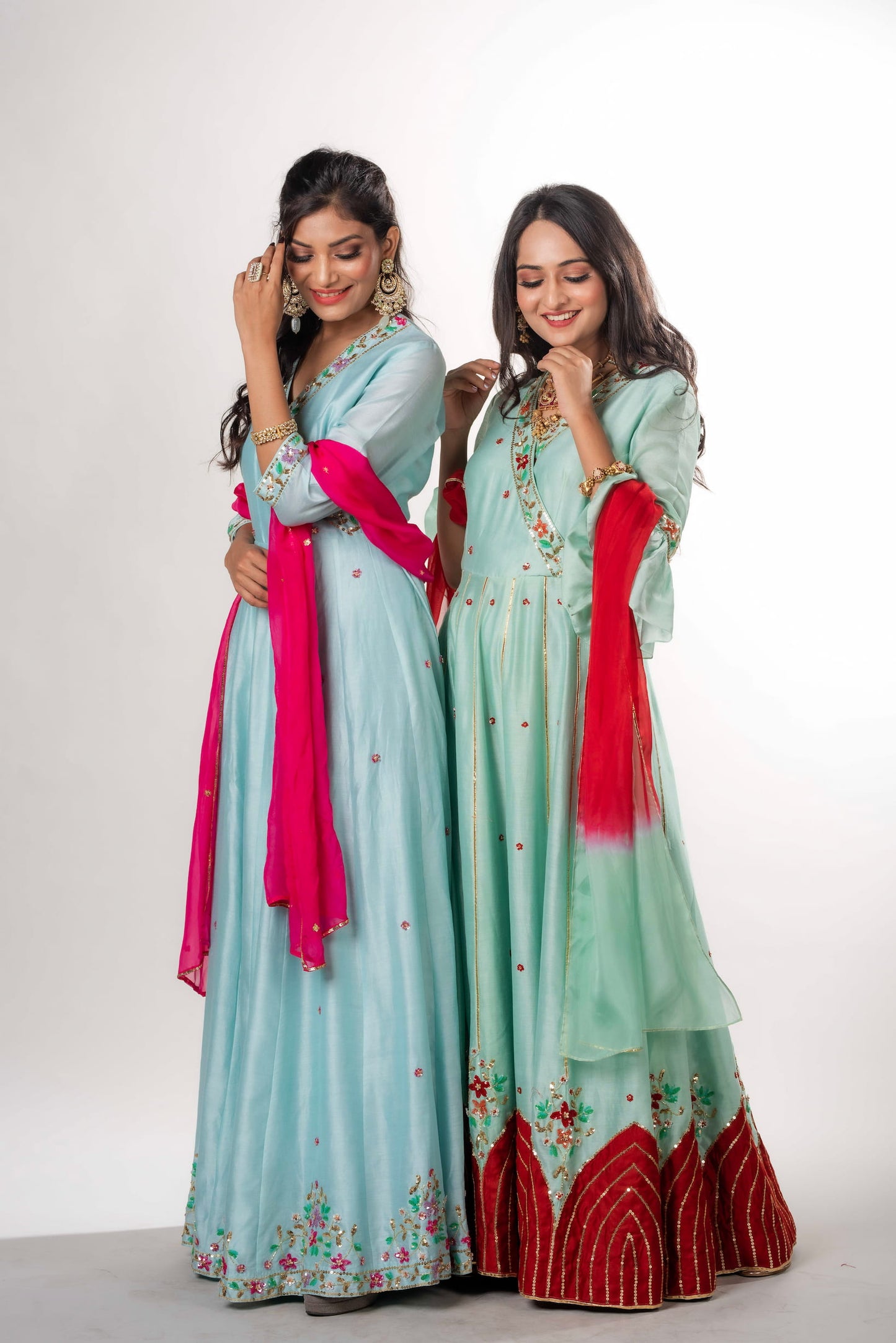 An Angrakha Anarkali With Floral Motifs