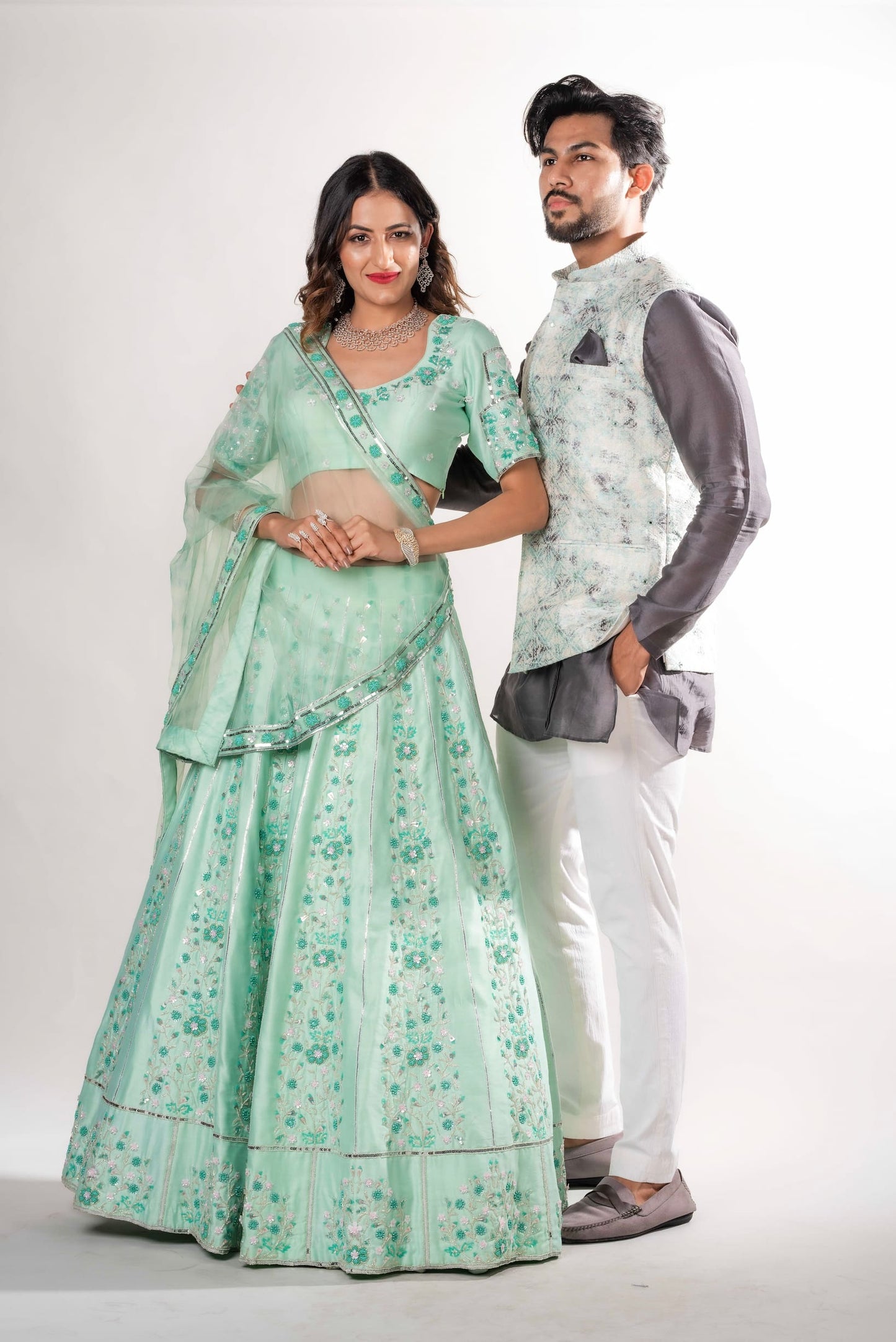 Ghaghara With Gota Beads Sequins And Cut Pipe Set