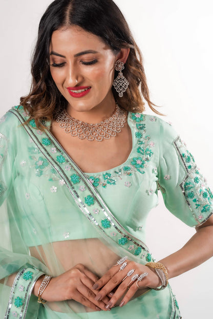 Ghaghara With Gota Beads Sequins And Cut Pipe Set