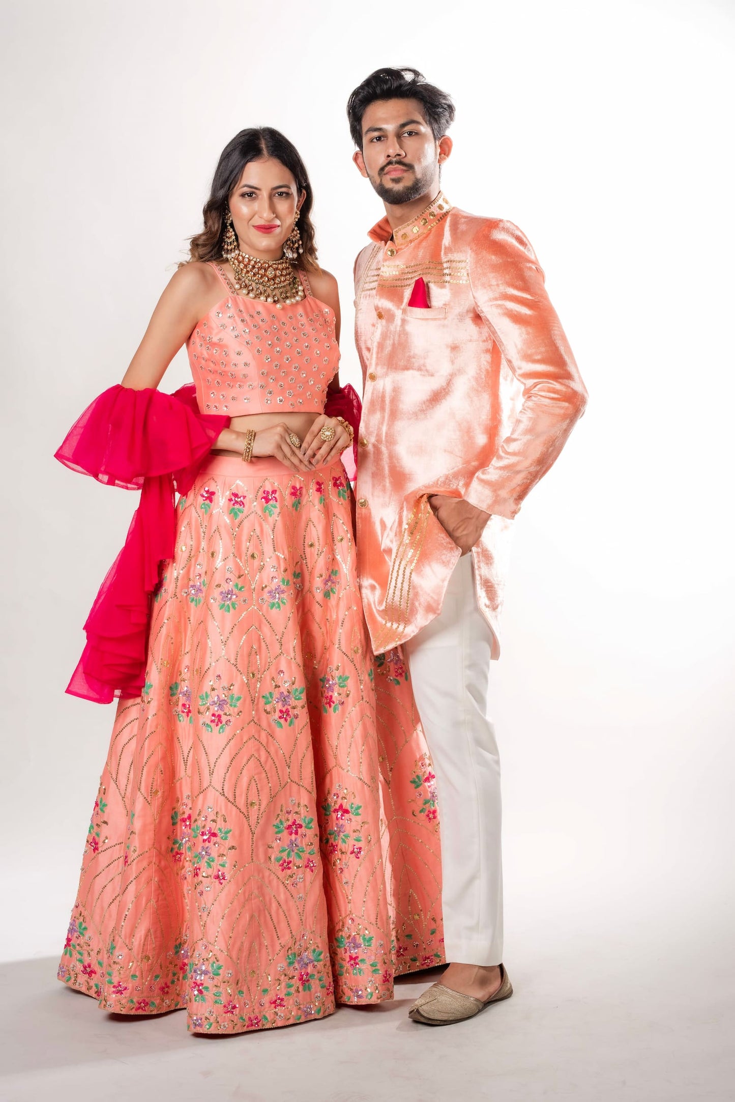 Lehenga Choli Set Harmony With Sequins And Ruffle Dupatta