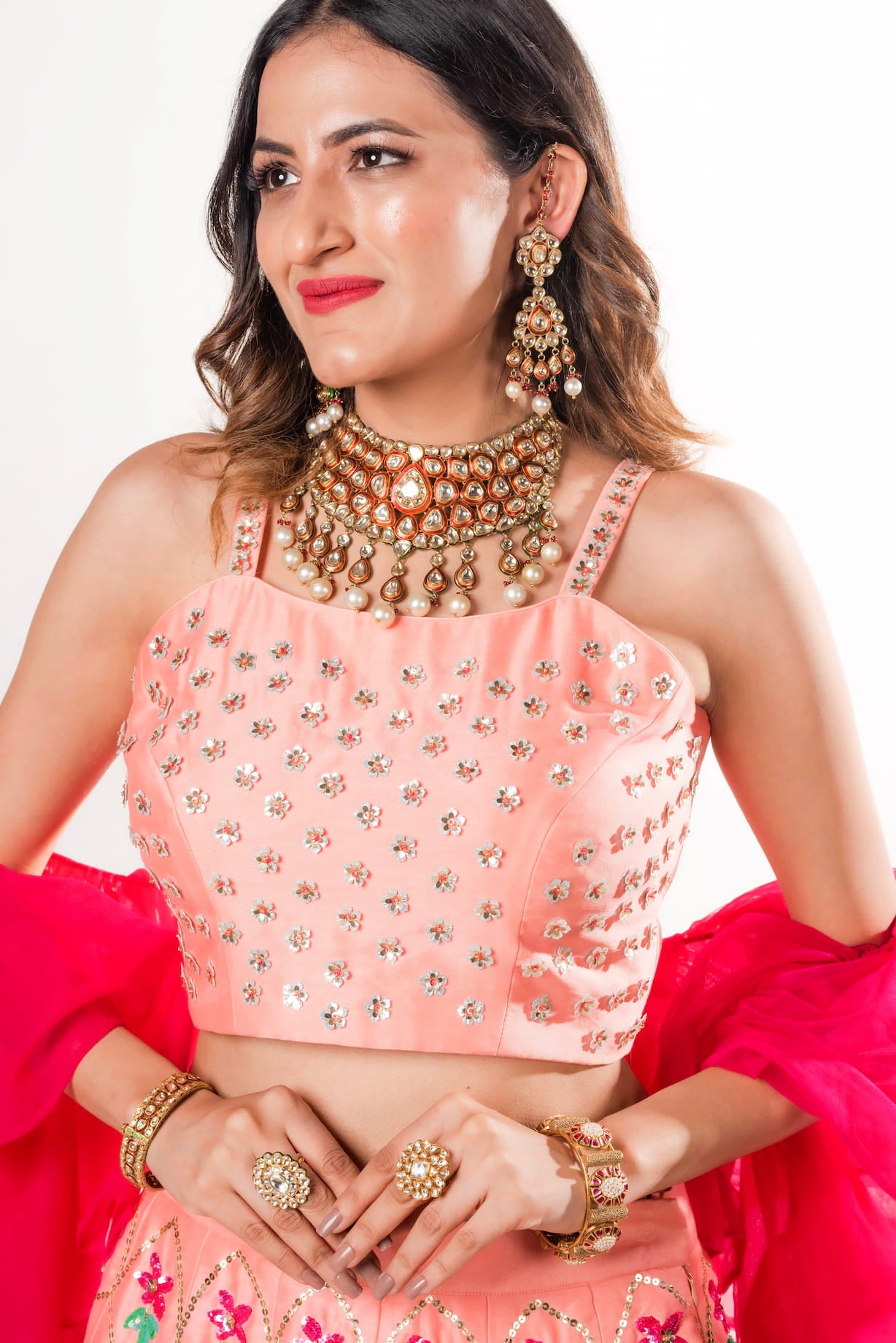 Lehenga Choli Set Harmony With Sequins And Ruffle Dupatta