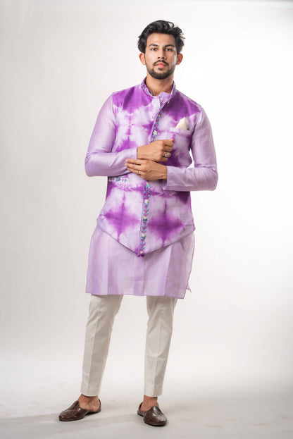 Shibori Tye Dye Kurta Bandi Set