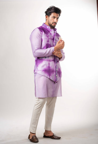 Shibori Tye Dye Kurta Bandi Set