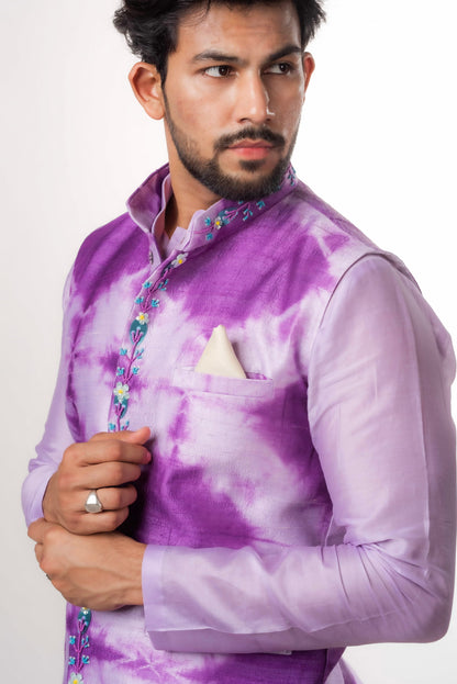 Shibori Tye Dye Kurta Bandi Set