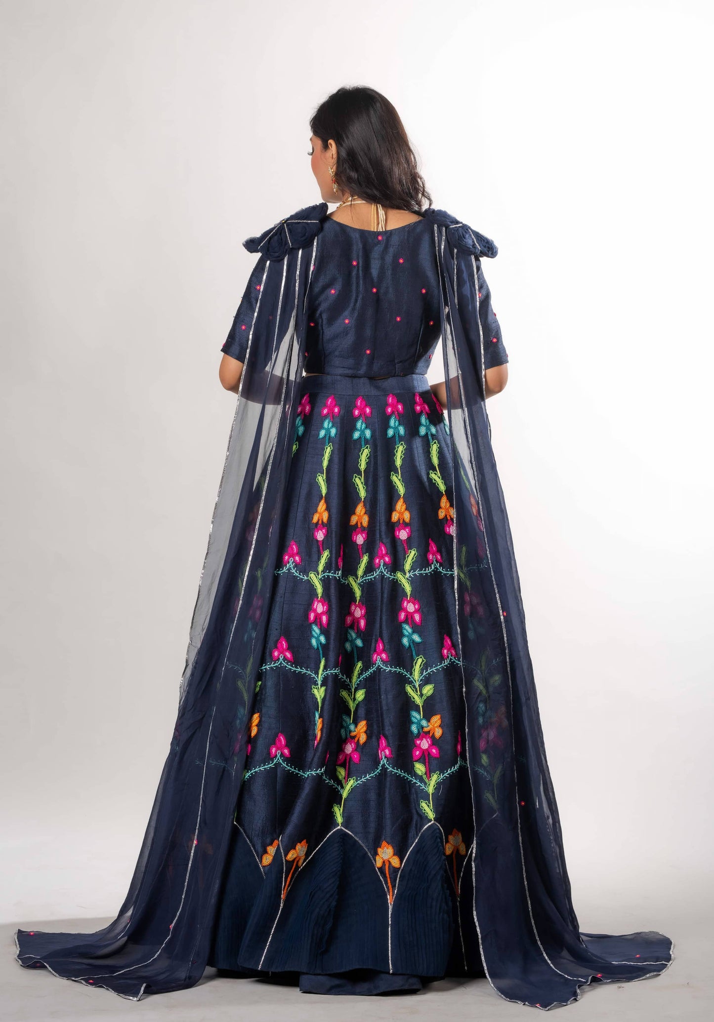 3D Appliqued  And Hand Embroidered Ghaghara