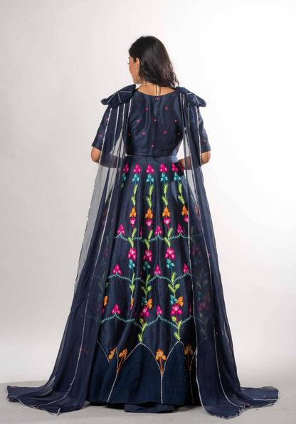 3D Appliqued  And Hand Embroidered Ghaghara