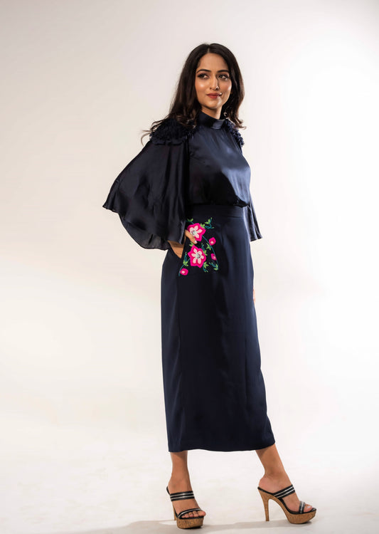 3D Skirt With Side Slit