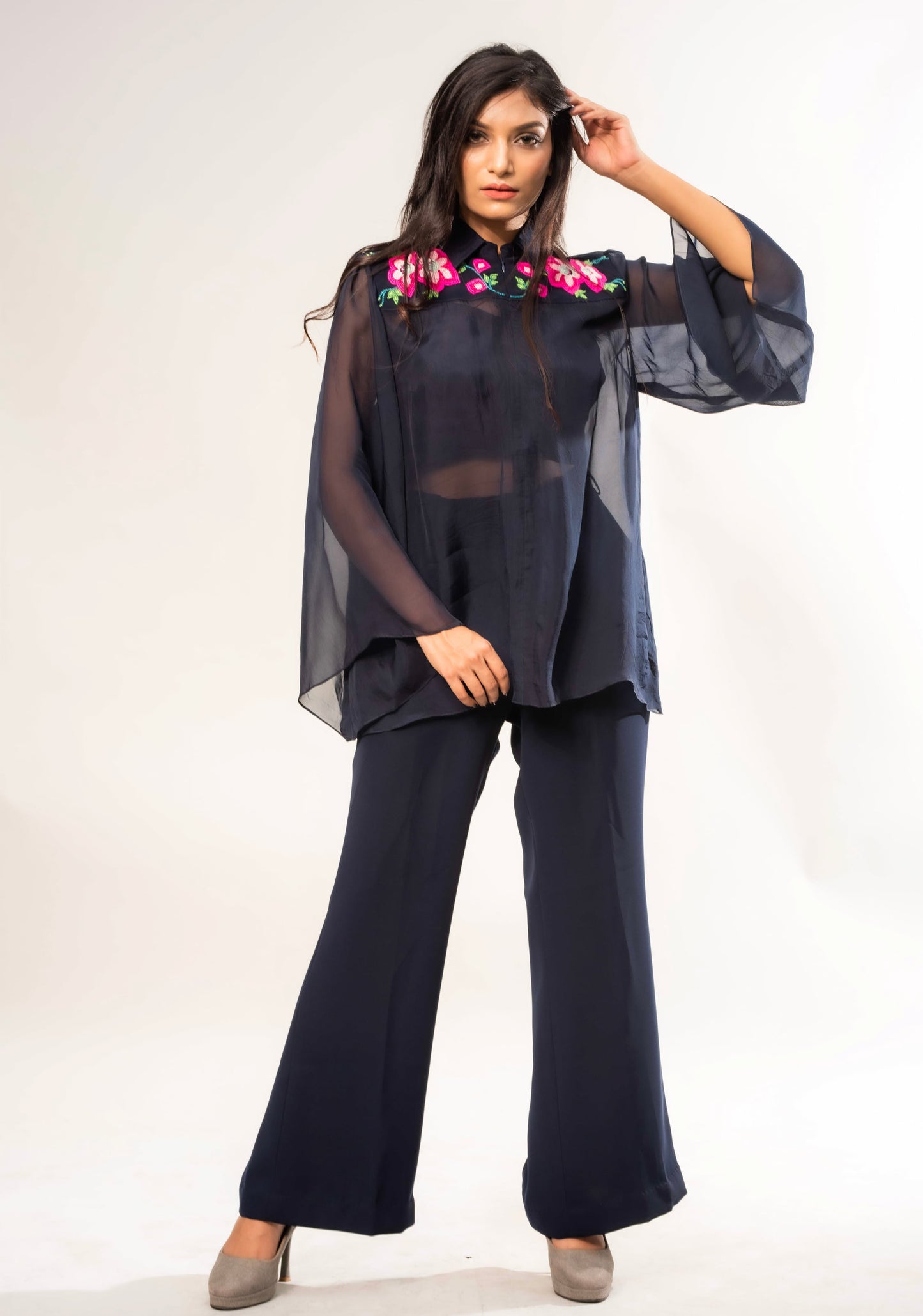 3D Yoke Top With Flawed Pant
