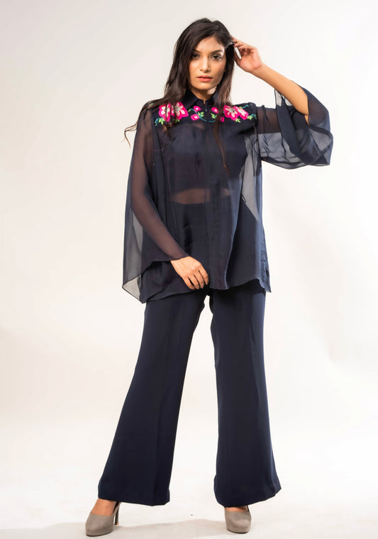 3D Yoke Top With Flawed Pant