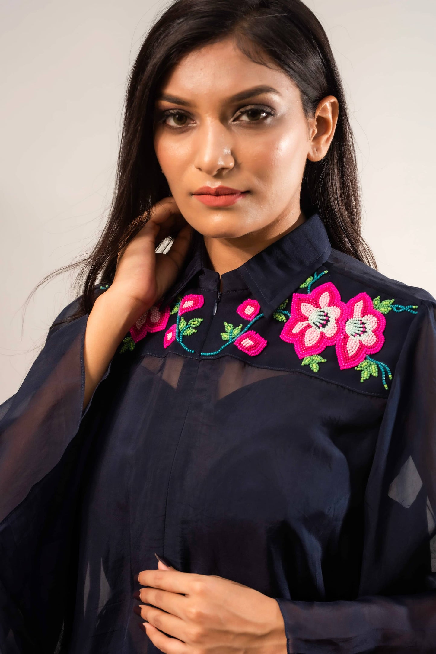 3D Yoke Top With Flawed Pant