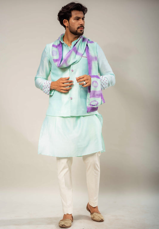 Kurta Bandi Set With Clamp Dye Dupatta