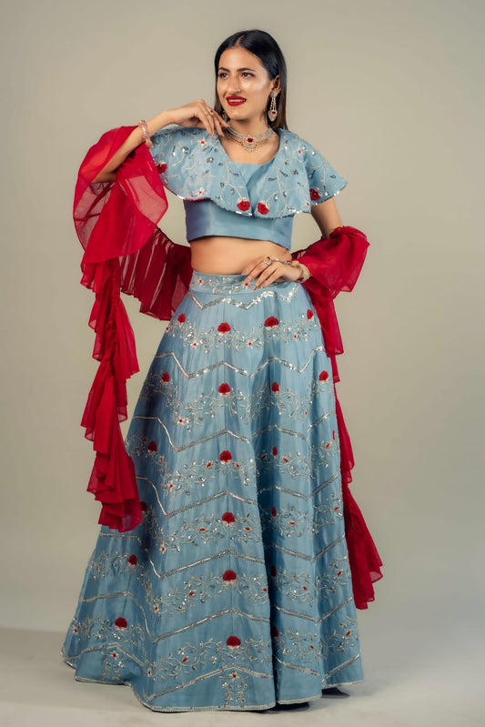 A Layered Lehenga Set