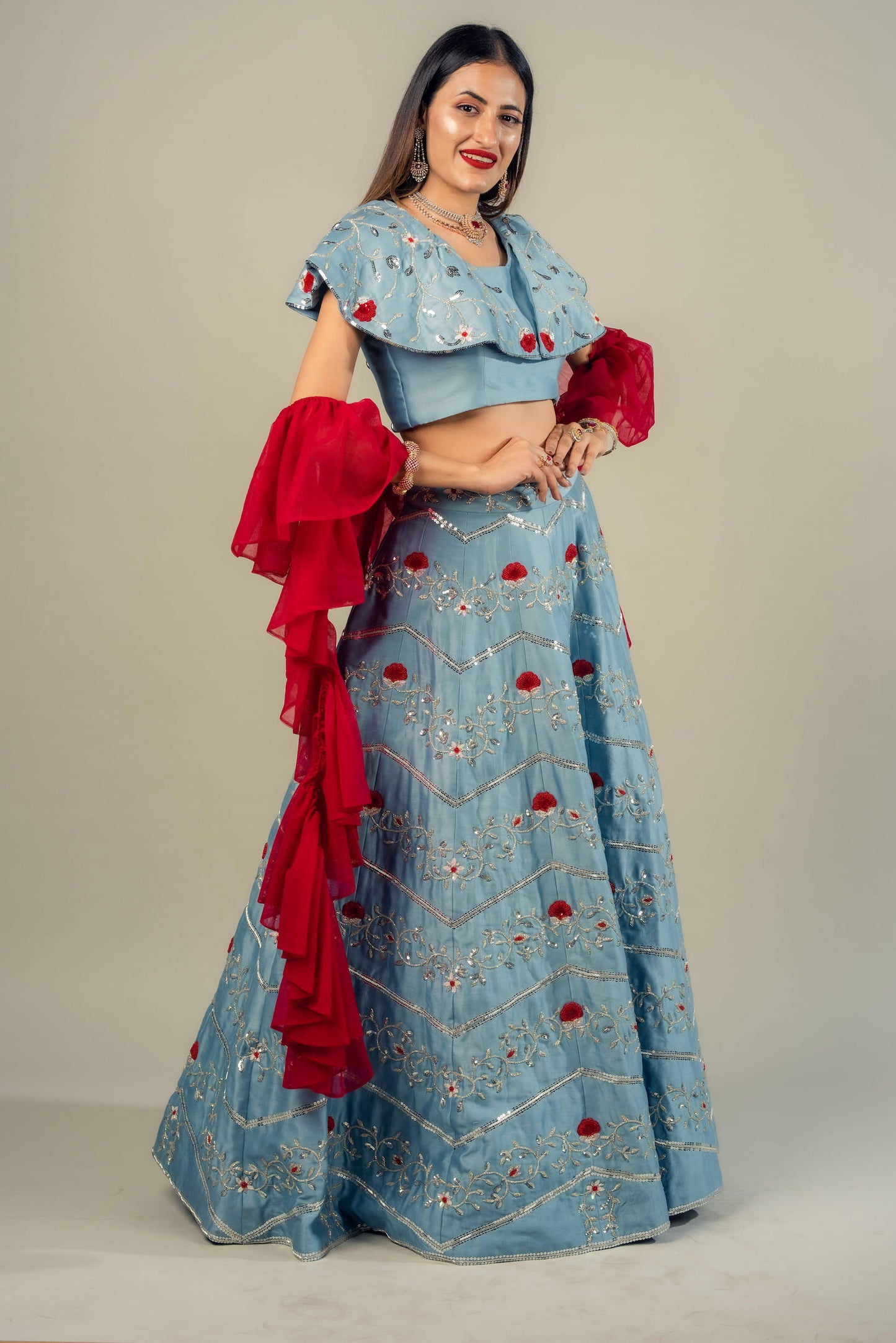 A Layered Lehenga Set