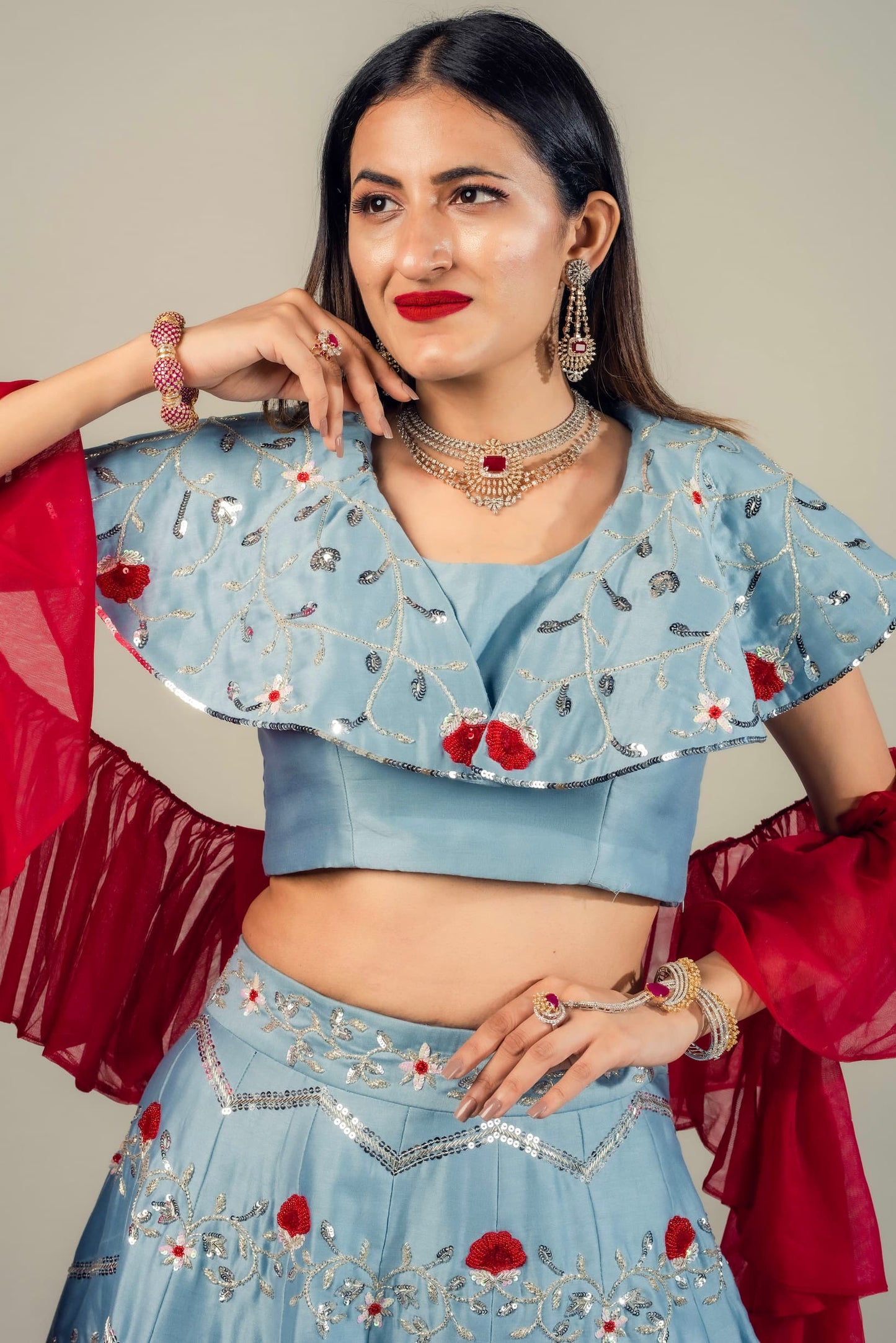 A Layered Lehenga Set