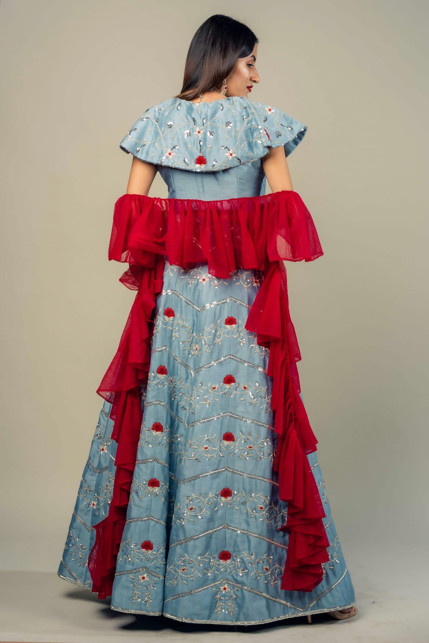A Layered Lehenga Set